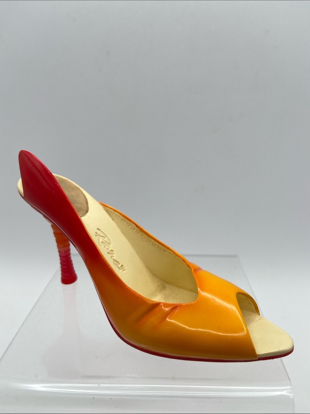 Just The Right Shoe by Raine Tequila Sunrise Miniature Shoe Figurine Red Orange